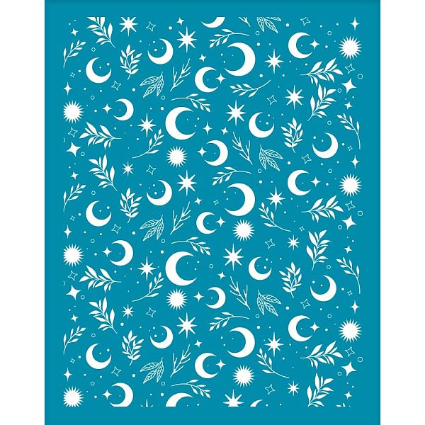 

PandaHall OLYCRAFT 4x5 Inch Silk Screen Stencils for Polymer Clay Fantasy Moon Sun Silk Screen Printing Stencils Reusable Clay Stencil..., Cyan