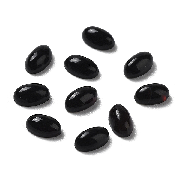 

PandaHall Natural Black Agate Cabochons, Oval, 5x3x2mm Black Agate Oval