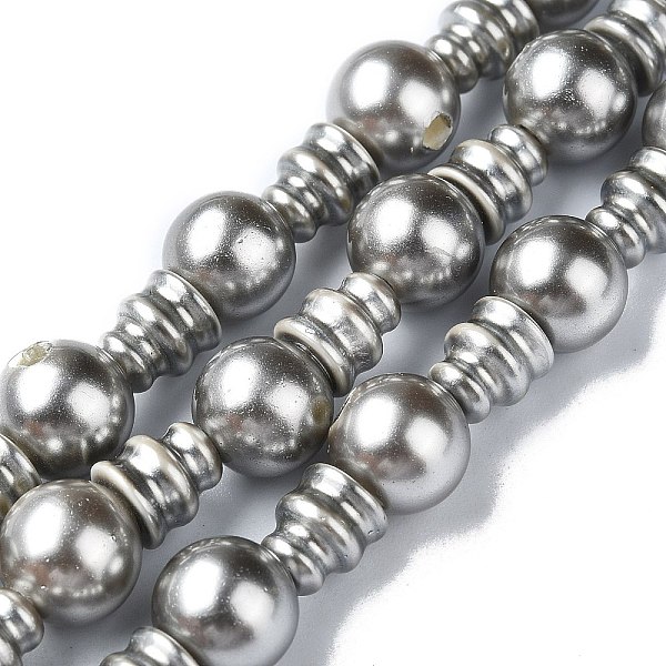 

PandaHall Natural Shell Pearl 3-Hole Guru Bead Strands, for Buddhist Jewelry Making, T-Drilled Beads, Silver, 16x10mm, Hole: 2~2.5mm Shell...