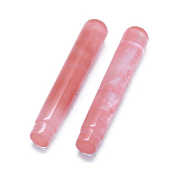 

PandaHall Cherry Quartz Glass Beads, No Hole/Undrilled, For Wire Wrapped Pendant Making, Column, 71.5x12~12.5mm Cherry Quartz Glass Column