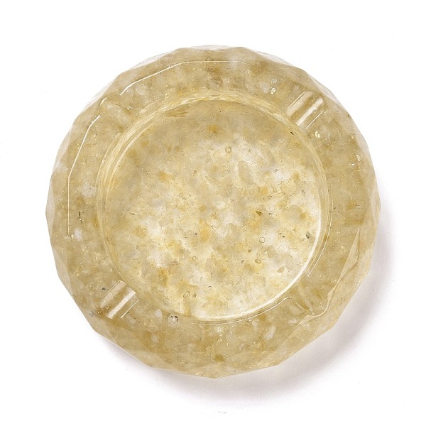 

PandaHall Resin with Natural Citrine Chip Stones Ashtray, Home OFFice Tabletop Decoration, Flat Round, 98x24mm, Inner Diameter: 67mm Citrine...