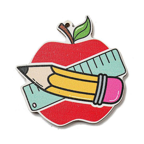 

PandaHall Wood Pendant, Teachers' Day Theme, Pen, 43.5x43x2.5mm, Hole: 1.6mm Wood Pen