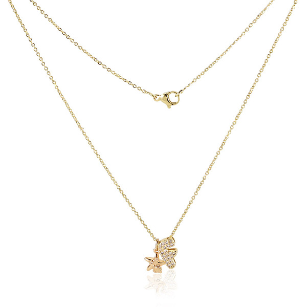 Colliers pendentifs en laiton sertis de micro-pavés de zirconiums cubiques transparents et de strass