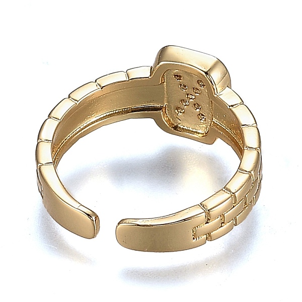 

PandaHall Brass Micro Pave Clear Cubic Zirconia Cuff Rings, Open Rings, Cadmium Free & Lead Free, Rectangle, Golden, Letter.X, US Size 6 1/4...