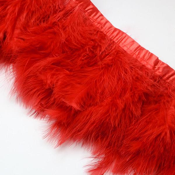 

PandaHall Fashion Feather Cloth Strand Costume Accessories, Red, 120~190x28~56mm, about 2m/bag Feather Feather Red