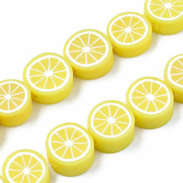 

PandaHall Handmade Polymer Clay Bead Strands, Lemon Slice, Yellow, 8~10x3.5~4.5mm, Hole: 1.6mm, about 38~40pcs/strand, 13.98 inch~15.55 inch...