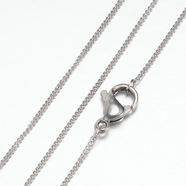 

PandaHall 304 Stainless Steel Curb Chain Necklaces, with Lobster Claw Clasps, Stainless Steel Color, 19.8 inch(50.5cm) 304 Stainless Steel