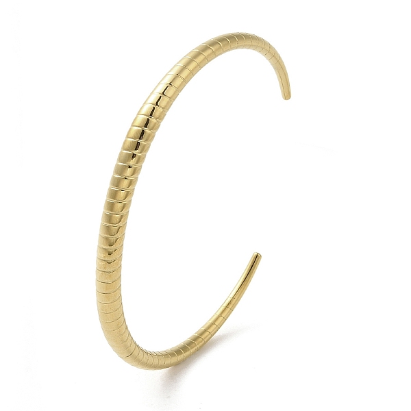 

PandaHall 304 Stainless Steel Open Cuff Bangles, Jewely for Women, Golden, Inner Diameter: 2-1/2x2-1/8 inch(6.3x5.4cm) 304 Stainless Steel