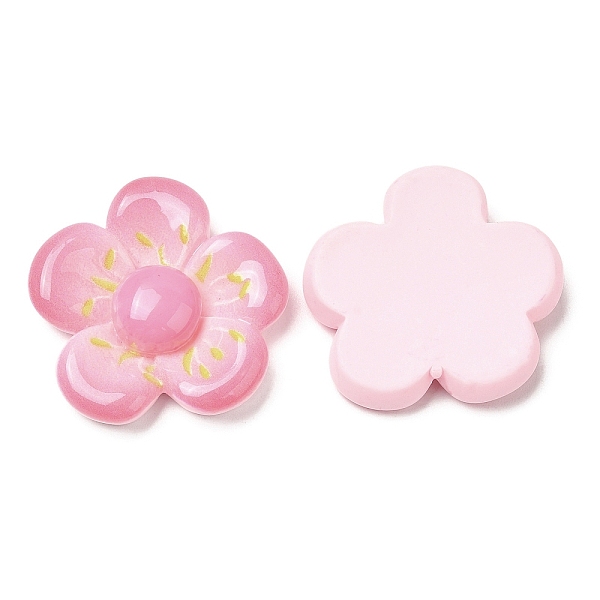 

PandaHall Opaque Resin Cabochons, Flower, Hot Pink, 27x27x6mm Resin Flower