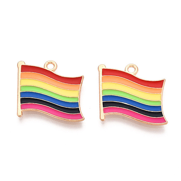 Pendentifs en émail d'alliage de drapeau de fierté de couleur arc-en-ciel