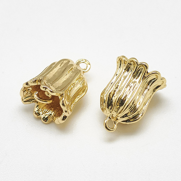 

PandaHall Brass Links connectors, Flower, Real 18K Gold Plated, 11.5x8.5x8.5mm, Hole: 1mm Brass Flower