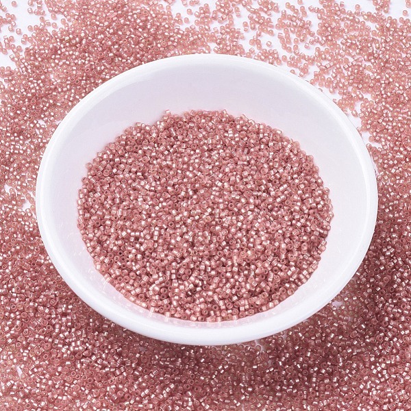 

PandaHall MIYUKI Delica Beads, Cylinder, Japanese Seed Beads, 11/0, (DB0685) Dyed Semi-Frosted Silver Lined Light Cranberry, 1.3x1.6mm, Hole..., Purple