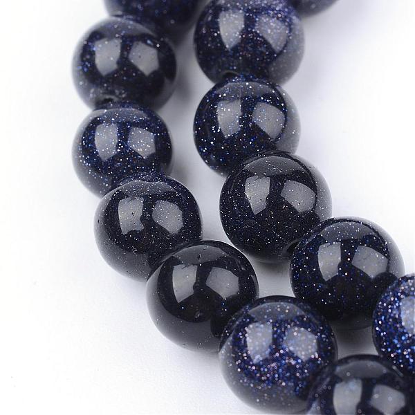 

PandaHall Synthetic Blue Goldstone Beads Strands, Round, 4~4.5mm, Hole: 0.8mm, about 96pcs/strand, 14.5~15 inch Blue Goldstone Round
