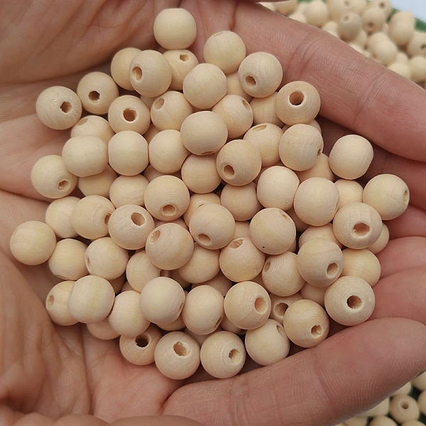 

PandaHall 500Pcs Wood Beads, Round, Moccasin, 10mm, Hole: 3mm Wood Round Orange