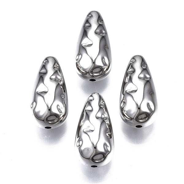 

PandaHall CCB Plastic Beads, for DIY Jewelry Making, Teardrop, Platinum, 22x11.5mm, Hole: 1.6mm, about 310pcs/500g Plastic Teardrop