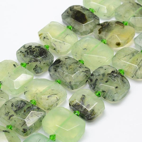 

PandaHall Natural Prehnite Beads Strands, Faceted, Rectangle, 21~25x16~20x8~10mm, Hole: 1.5mm, about 19pcs/strand, 14.9 inch(38cm) Prehnite...