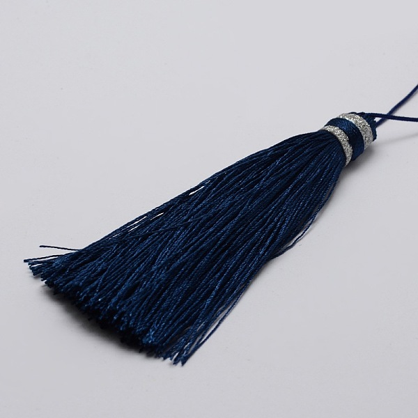

PandaHall Nylon Tassels Big Pendant Decorations, Marine Blue, 95x10.5mm Nylon Blue