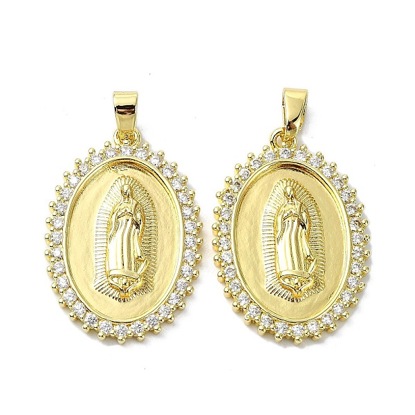 

PandaHall Rack Plating Brass Micro Pave Cubic Zirconia Pendants, Real 18K Gold Plated, Long-Lasting Plated, Lead Free & Cadmium Free, Oval..., White