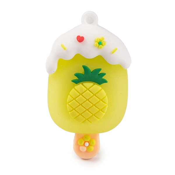 

PandaHall Ice Cream with Fruit PVC Plastic Pendants, Pineapple, 52.5x29.5x19mm, Hole: 3mm PVC Pineapple Yellow
