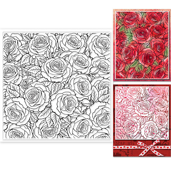 

PandaHall PVC Plastic Stamps, for DIY Scrapbooking, Photo Album Decorative, Cards Making, Stamp Sheets, Film Frame, June Rose, 15x15cm...