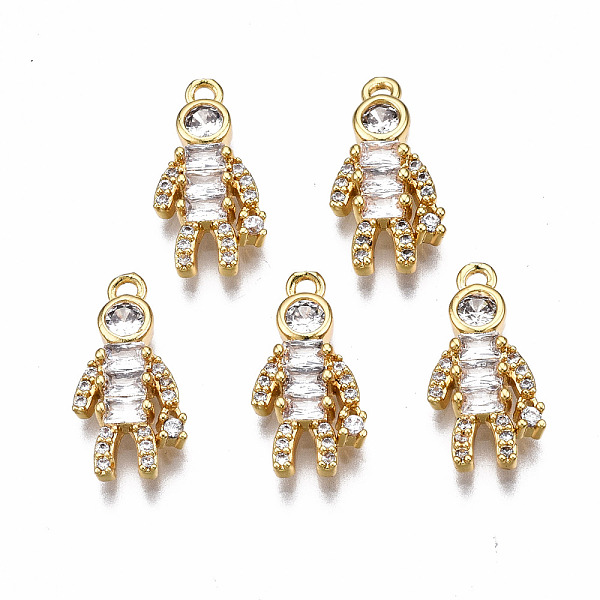

PandaHall Brass Micro Pave Clear Cubic Zirconia Pendants, Nickel Free, Robot, Real 18K Gold Plated, 16.5x8x3mm, Hole: 1mm Brass+Cubic...