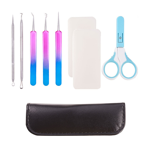 

PandaHall Facial Accessories Sets, with Remover Tool Kit, Plastic Scraper Tool and Stainless Steel Scissors, Mixed Color Mixed Stone..., Multicolor