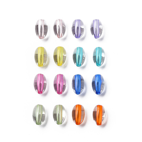 

PandaHall Transparent Acrylic Beads, Oval, Mixed Color, 9.5x6mm, Hole: 1.5mm, about 2000pcs/500g Acrylic Oval Multicolor