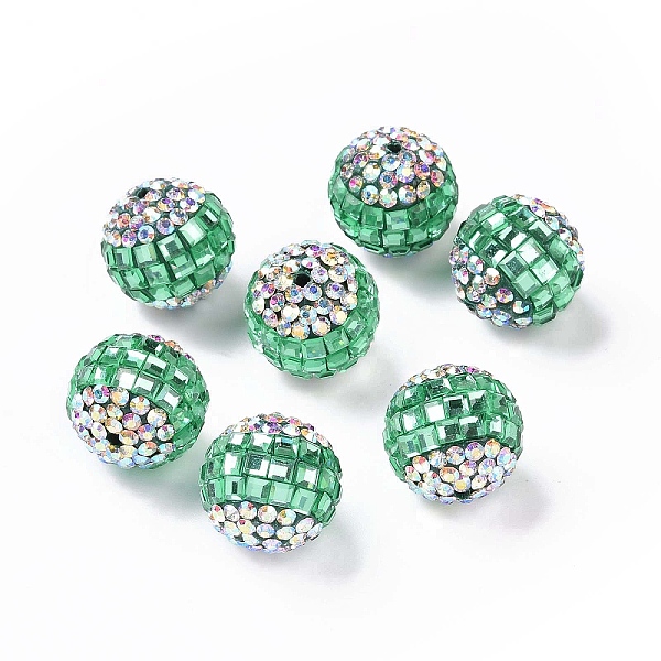 

PandaHall Polymer Clay Rhinestone Beads, Pave Disco Ball Beads, Round, Green Tourmaline, 16~17mm, Hole: 1.8mm Polymer Clay+Glass Rhinestone...