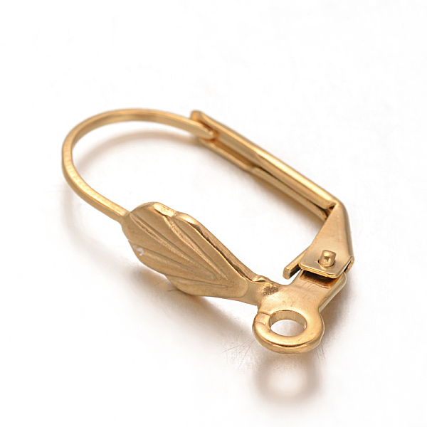 

PandaHall Ion Plating(IP) 304 Stainless Steel Leverback Earring Findings, with Loop, Golden, 19.5x10.5x4.5mm, Hole: 2mm, Pin: 0.7mm 304...