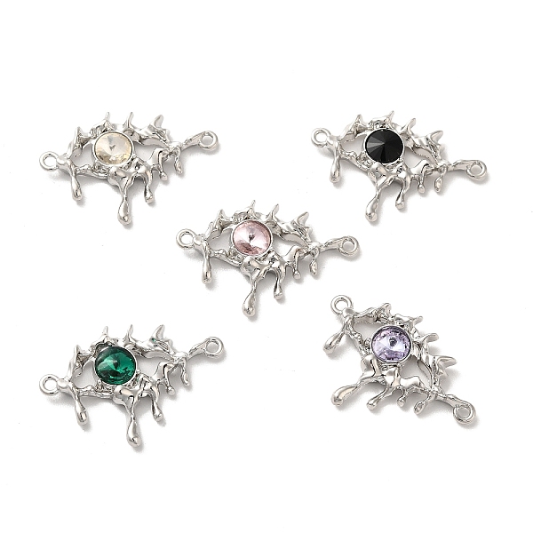 

PandaHall Alloy Connector Charms, Melting Eye Links with Glass, Lead Free & Cadmium Free, Platinum, Mixed Color, 21x30.5x4mm, Hole: 1.6mm..., Multicolor