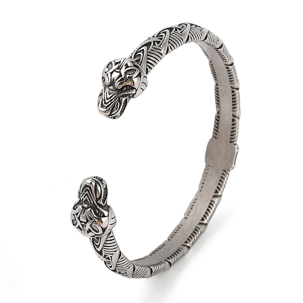

PandaHall Viking 304 Stainless Steel Open Cuff Bangles for Men, Antique Silver, Snake, Inner Diameter: 2-7/8 inch(7.4cm), 18mm 304 Stainless...