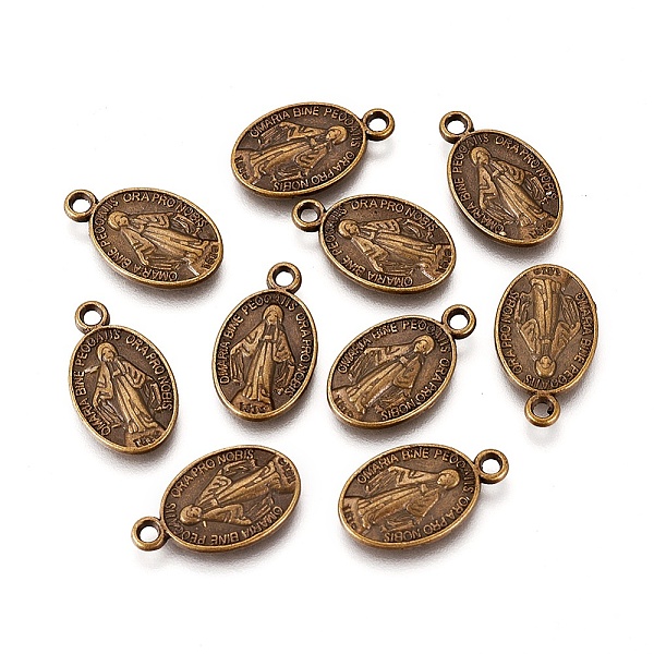 

PandaHall Tibetan Style Alloy Pendants, Lead Free & Cadmium Free, Oval with God Father Religious Christianity, Antique Bronze, 17x10x2mm...
