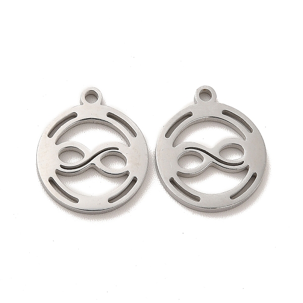 

PandaHall 304 Stainless Steel Charms, Flat Round with Infinity, Stainless Steel Color, 15x13x1.4mm, Hole: 1.4mm 304 Stainless Steel Flat...