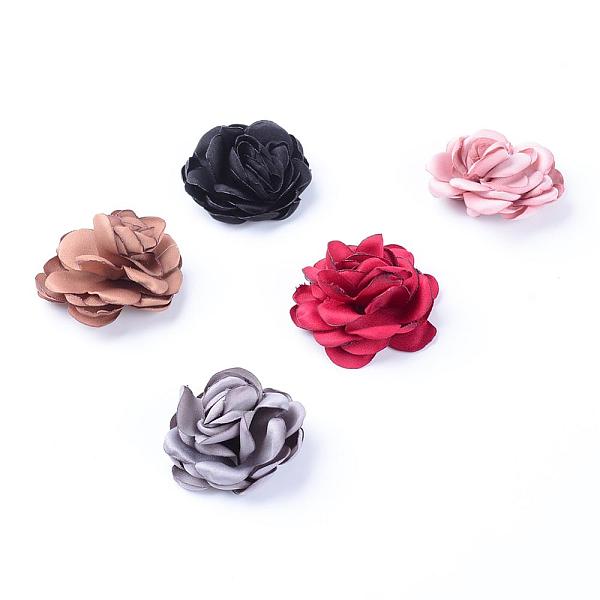 

PandaHall Handmade Cloth Woven Costume Accessories, Flower, Mixed Color, 46~51x26~28mm Cloth Flower Multicolor
