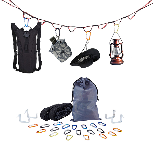 PandaHall AHANDMAKER Rock Climbing Tools Set, Including Aluminum Alloy Carabiners, Nylon Straps, Polyester Water-proof Storage Bags &...