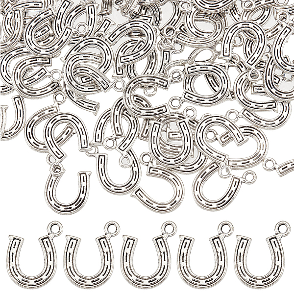 

PandaHall SUNNYCLUE 100Pcs Tibetan Style Alloy Charms, Horseshoes, Cadmium Free & Lead Free, Antique Silver, 14x12x2mm, Hole: 1.5mm Alloy...