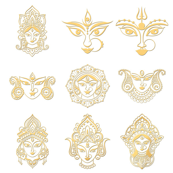 

PandaHall Nickel Decoration Stickers, Metal Resin Filler, Epoxy Resin & UV Resin Craft Filling Material, Golden, Durga, Human, 40x40mm, 9...