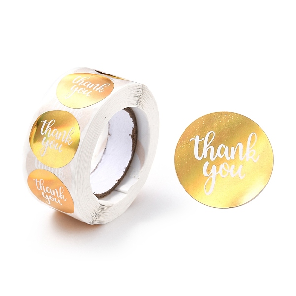 

PandaHall Thank you Stickers Roll, Self-Adhesive Paper Gift Tag Stickers, for Party, Decorative Presents, Flat Round , Saddle Brown...