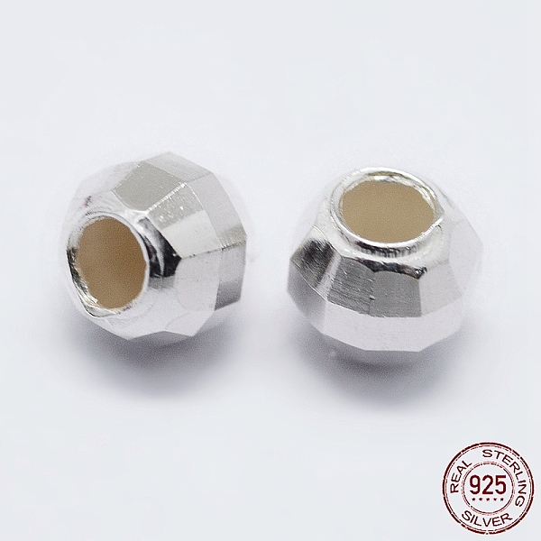 

PandaHall 925 Sterling Silver Beads Spacer, Faceted, Round, Silver, 6x5mm, Hole: 3mm Sterling Silver Round Silver