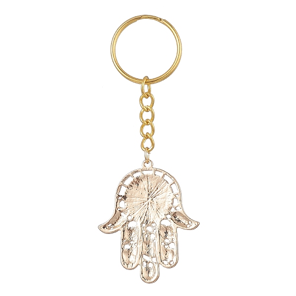 Hamsa-Hand/Hand Von Miriam Mit Emailliertem Bösen Blick Und Strass-Schlüsselanhänger