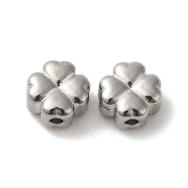 

PandaHall 304 Stainless Steel Beads, Clover, Stainless Steel Color, 6.5x6.5x4mm, Hole: 1.2mm 304 Stainless Steel Clover