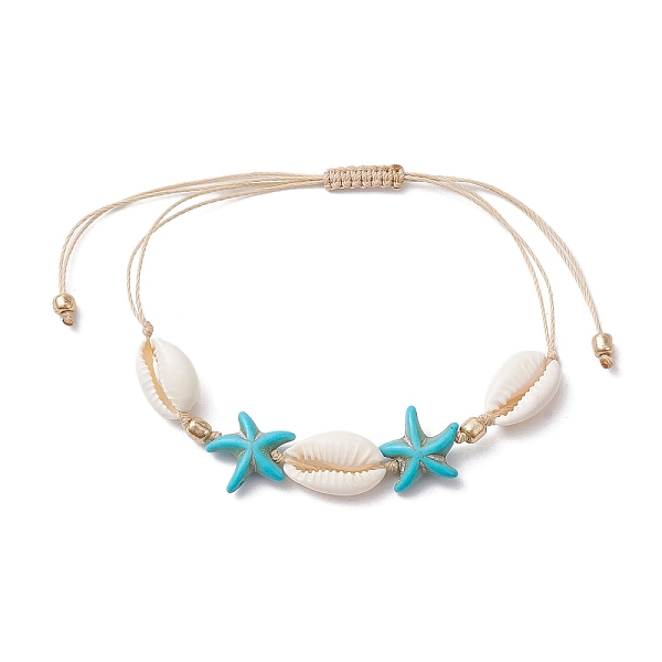 

PandaHall Synthetic Turquoise Beads with Natural Mixed Cowrie Shell Beads Anklet, Starfish Charm Anklet for Women, Turquoise, Inner Diameter..., Green