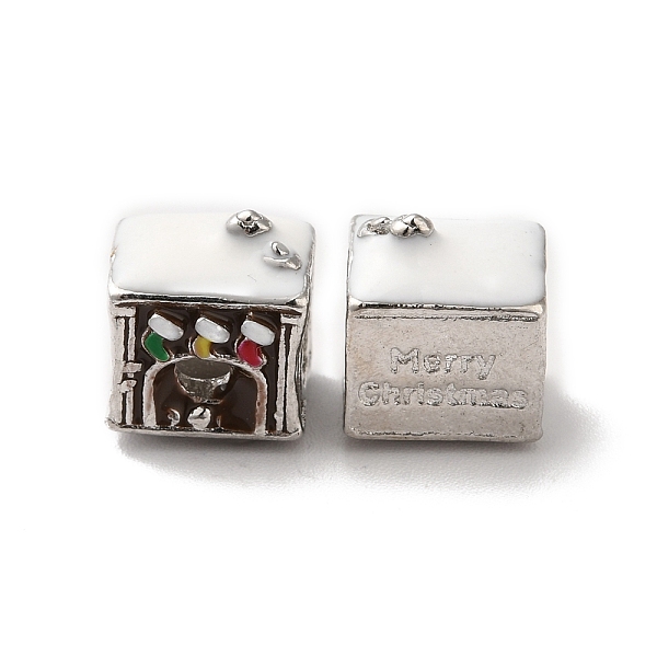 

PandaHall Christmas Theme Alloy Enamel European Beads, Large Hole Bead, Platinum, Others, 10x8.5x7.5mm, Hole: 2 and 4mm Alloy+Enamel Others..., Silver