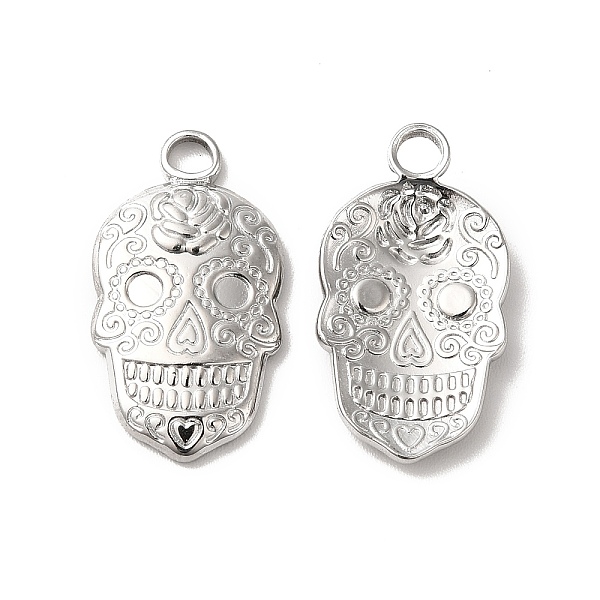 

PandaHall 304 Stainless Steel Pendant Rhinestone Settings, Halloween Skull, Stainless Steel Color, Fit for 2mm Rhinestone, 23x12x3mm, Hole...
