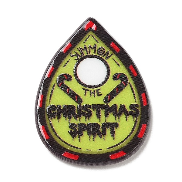 

PandaHall Christmas Acrylic Pendants, Teardrop, 40x29x2.5mm, Hole: 1.6mm Acrylic Teardrop