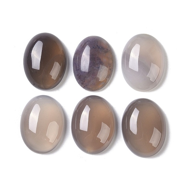 

PandaHall Natural Grey Agate Cabochons, Oval, 20~20.8x15~15.5x5.8~6.5mm Grey Agate Oval