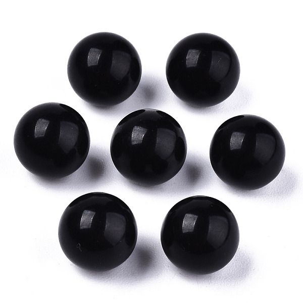 

PandaHall Natural Black Stone Beads, Gemstone Sphere, No Hole/Undrilled, Round, 8mm Black Stone Round