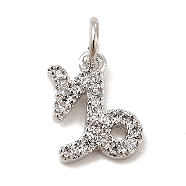 

PandaHall Brass Micro Pave Cubic Zirconia Charms, Constellation Charm, with Jump Ring, Capricorn, 11.5x8.5x1.5mm, Hole: 3.5mm Brass+Cubic..., Clear