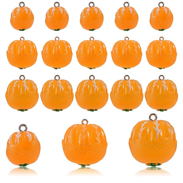 18Pcs 3 Style Opaque Resin Pendants