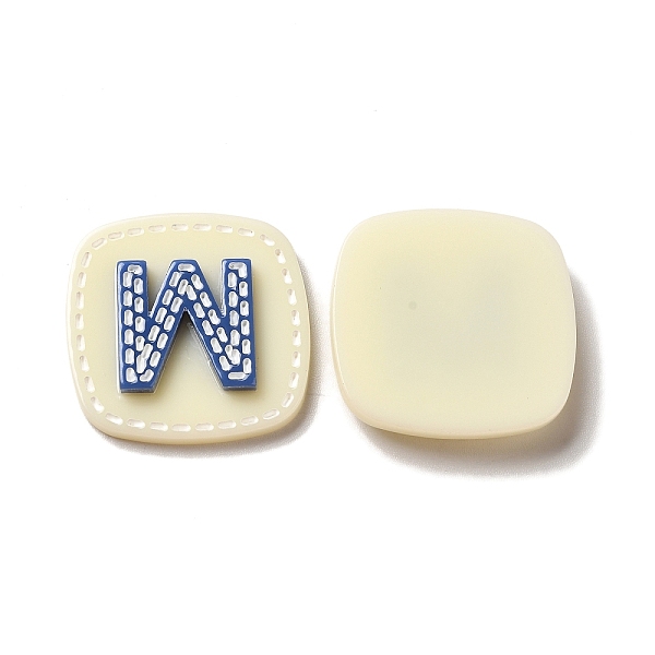 

PandaHall Acrylic Cabochons, Square with Letter W, Beige, 25.5x26x4mm Acrylic Square Yellow